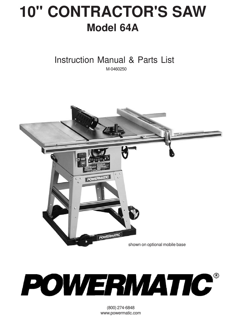 Powermatic 64A Instruction Manual [Page 