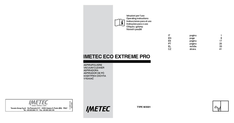 IMETEC ECO EXTREME PRO OPERATING INSTRUCTIONS MANUAL Pdf Download |  ManualsLib