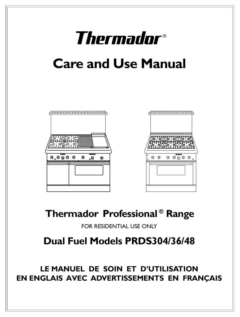 THERMADOR PRDS304 CARE & USE MANUAL Pdf Download ManualsLib