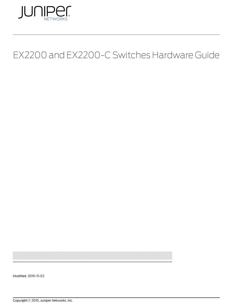 JUNIPER EX2200 HARDWARE MANUAL Pdf Download ManualsLib