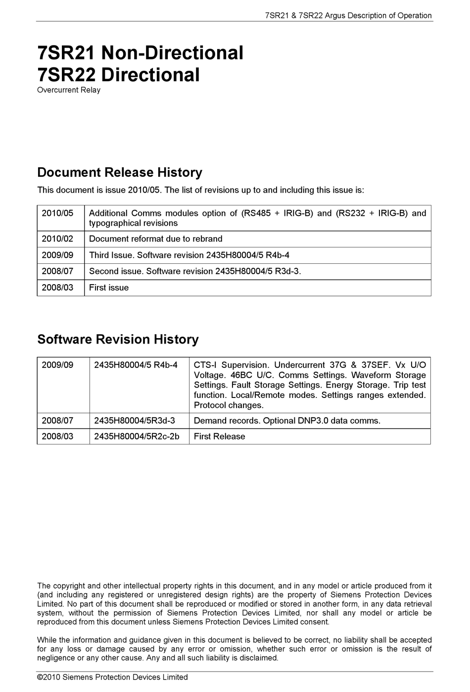 SIEMENS 7SR21 MANUAL Pdf Download | ManualsLib