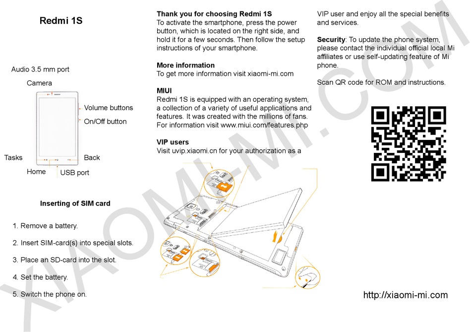 XIAOMI REDMI 1S USER MANUAL Pdf Download | ManualsLib