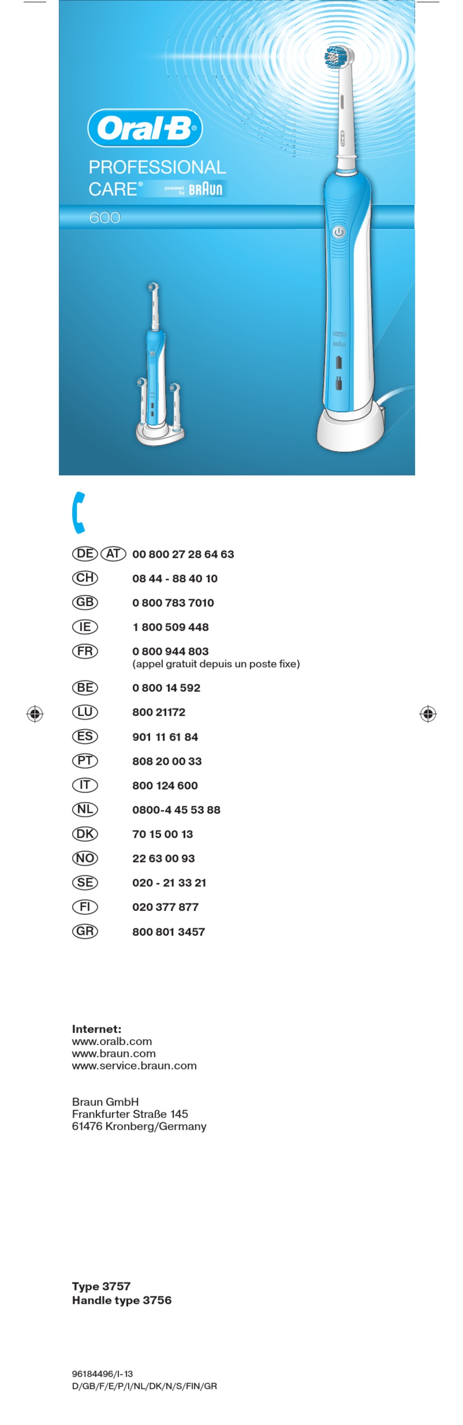 BRAUN ORAL-B PRO 600 OWNER'S MANUAL Pdf Download | ManualsLib
