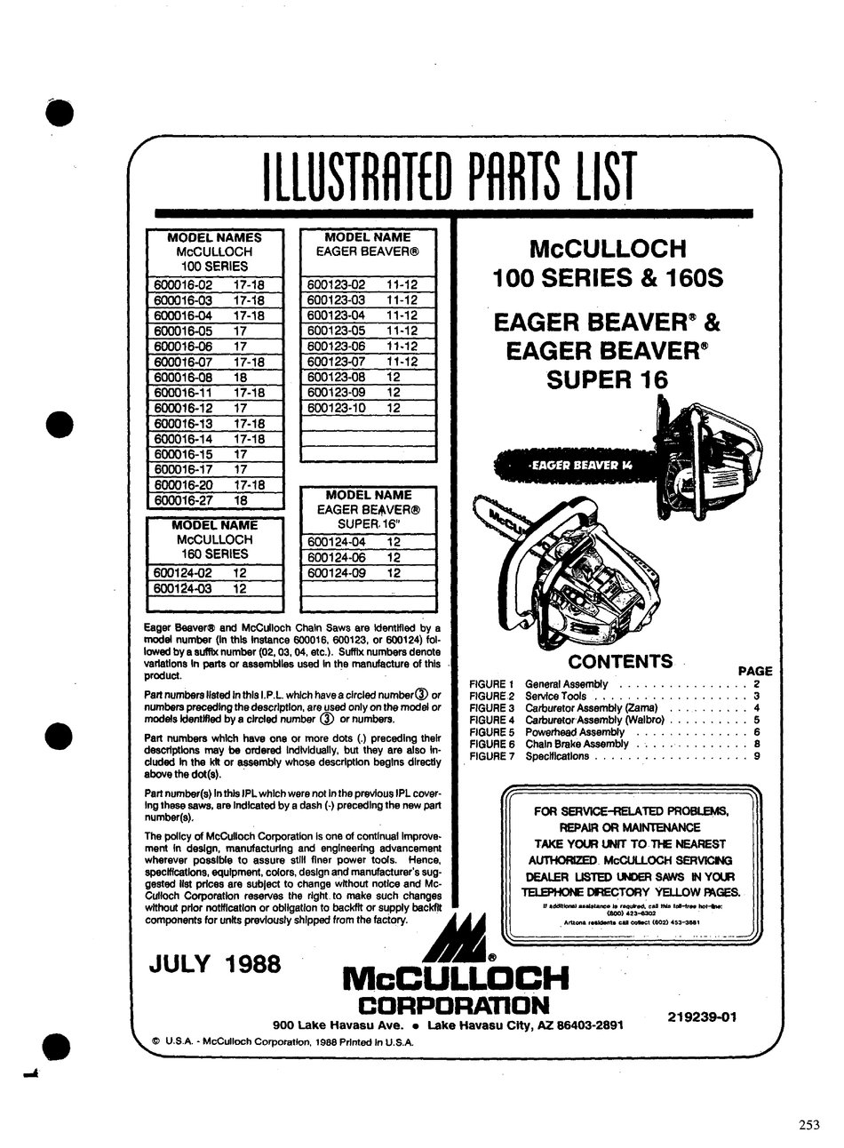 JULY 1976 PRO MAC 55 MODEL CHAIN SAW ILLUSTRATED PARTS LIST MANUAL #92384