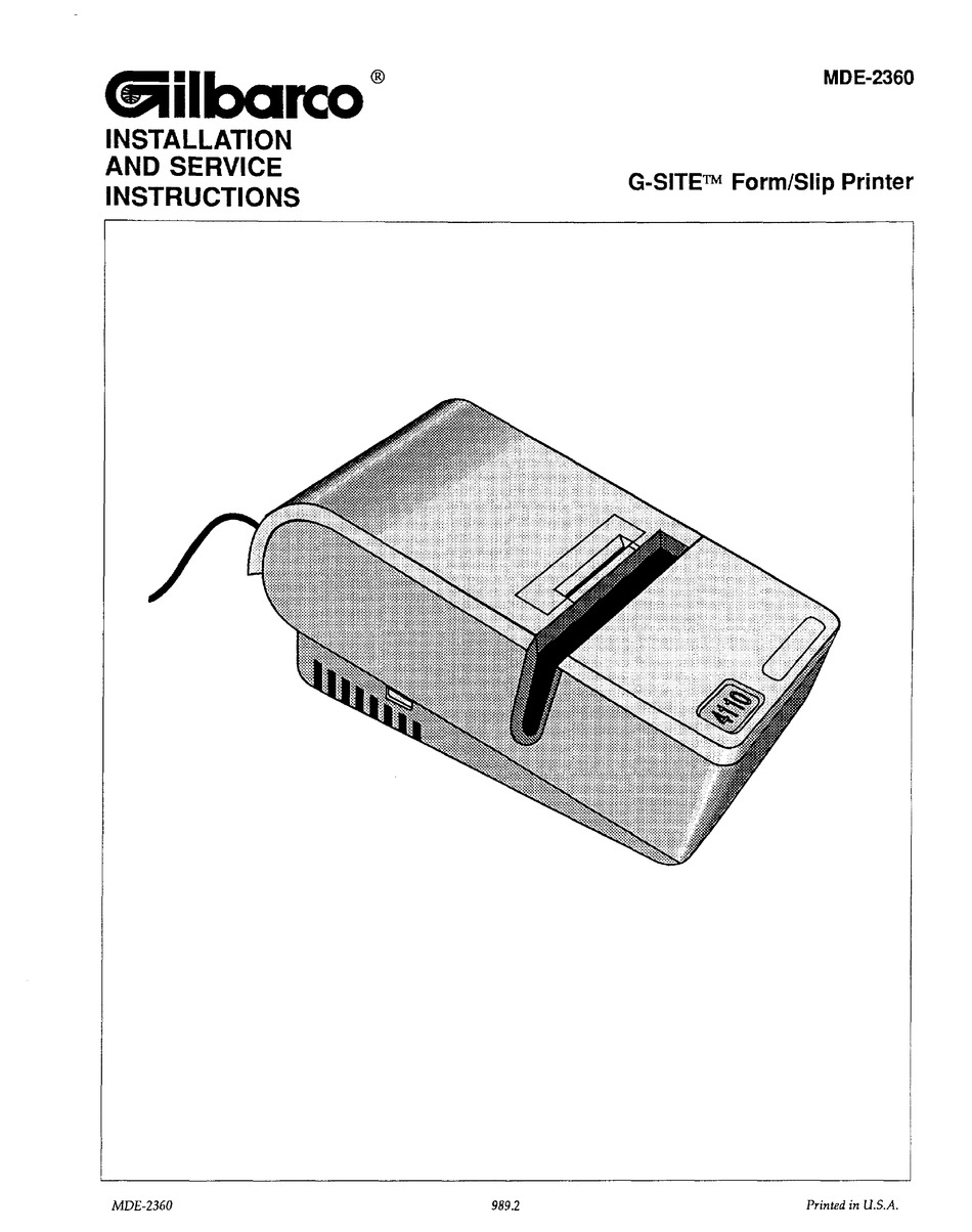 GILBARCO MDE2360 INSTALLATION AND SERVICE INSTRUCTIONS MANUAL Pdf