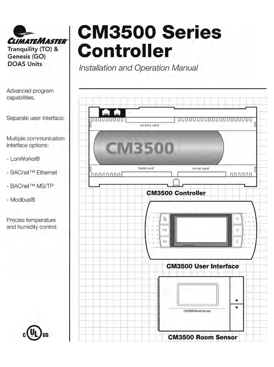 CLIMATEMASTER CM3500 SERIES INSTALLATION AND OPERAION MANUAL Pdf