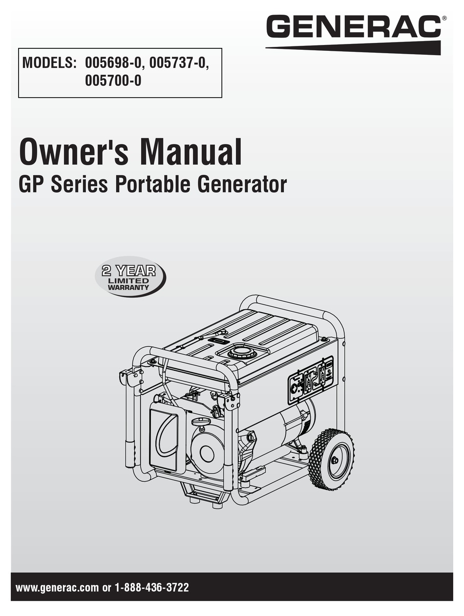 GENERAC PORTABLE PRODUCTS 0056980 MANUAL Pdf Download ManualsLib