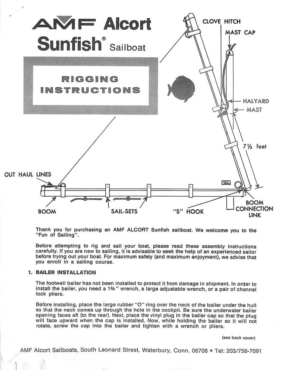 Amf Alcort Sunfish Rigging Instructions Pdf Download Manualslib