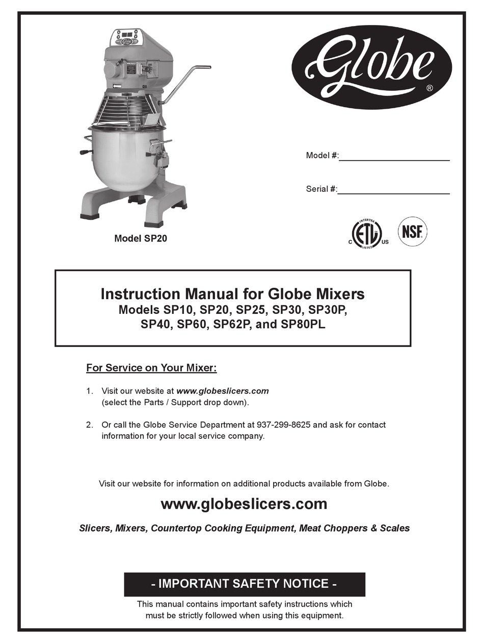 GLOBE SP10 OWNER'S MANUAL Pdf Download | ManualsLib