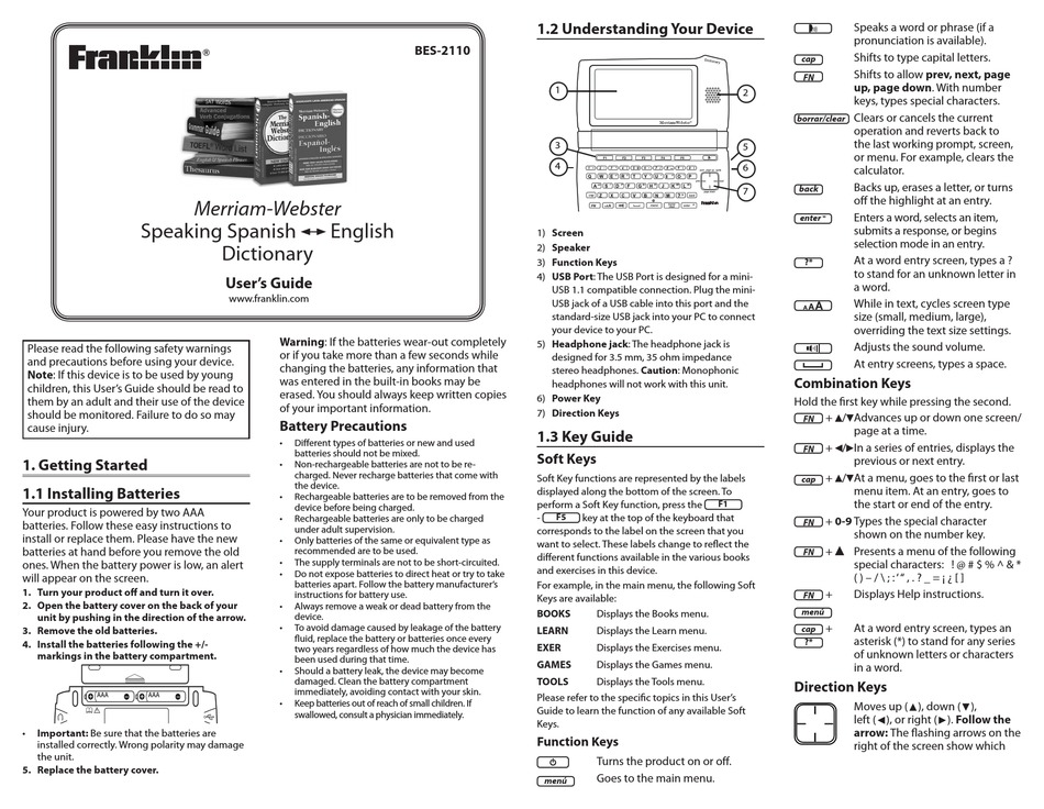 Franklin Bes 2110 User Manual Pdf Download Manualslib