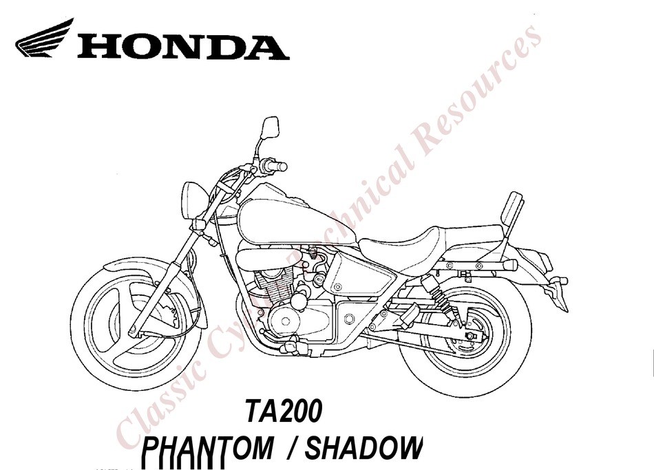Honda Ta0 Shadow Owner S Manual Pdf Download Manualslib