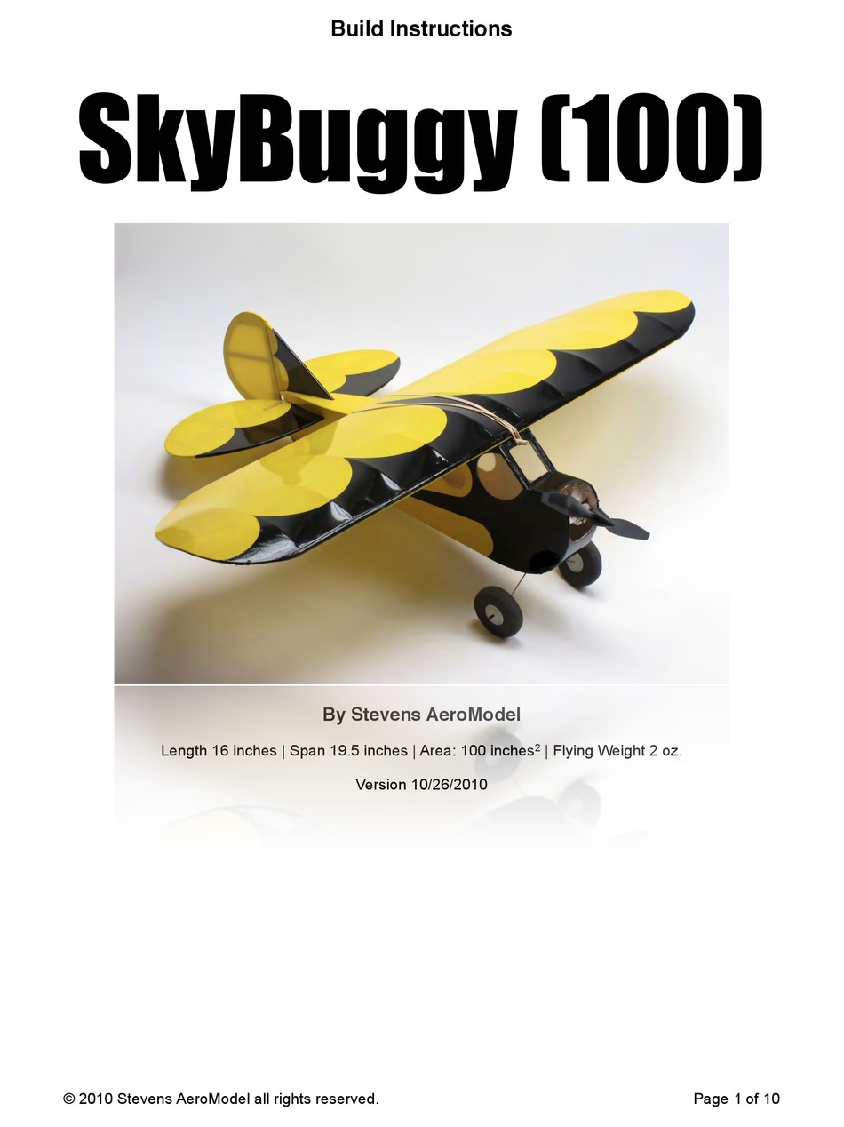 STEVENS AERO MODEL SKYBUGGY 100 BUILD INSTRUCTION MANUAL Pdf Download