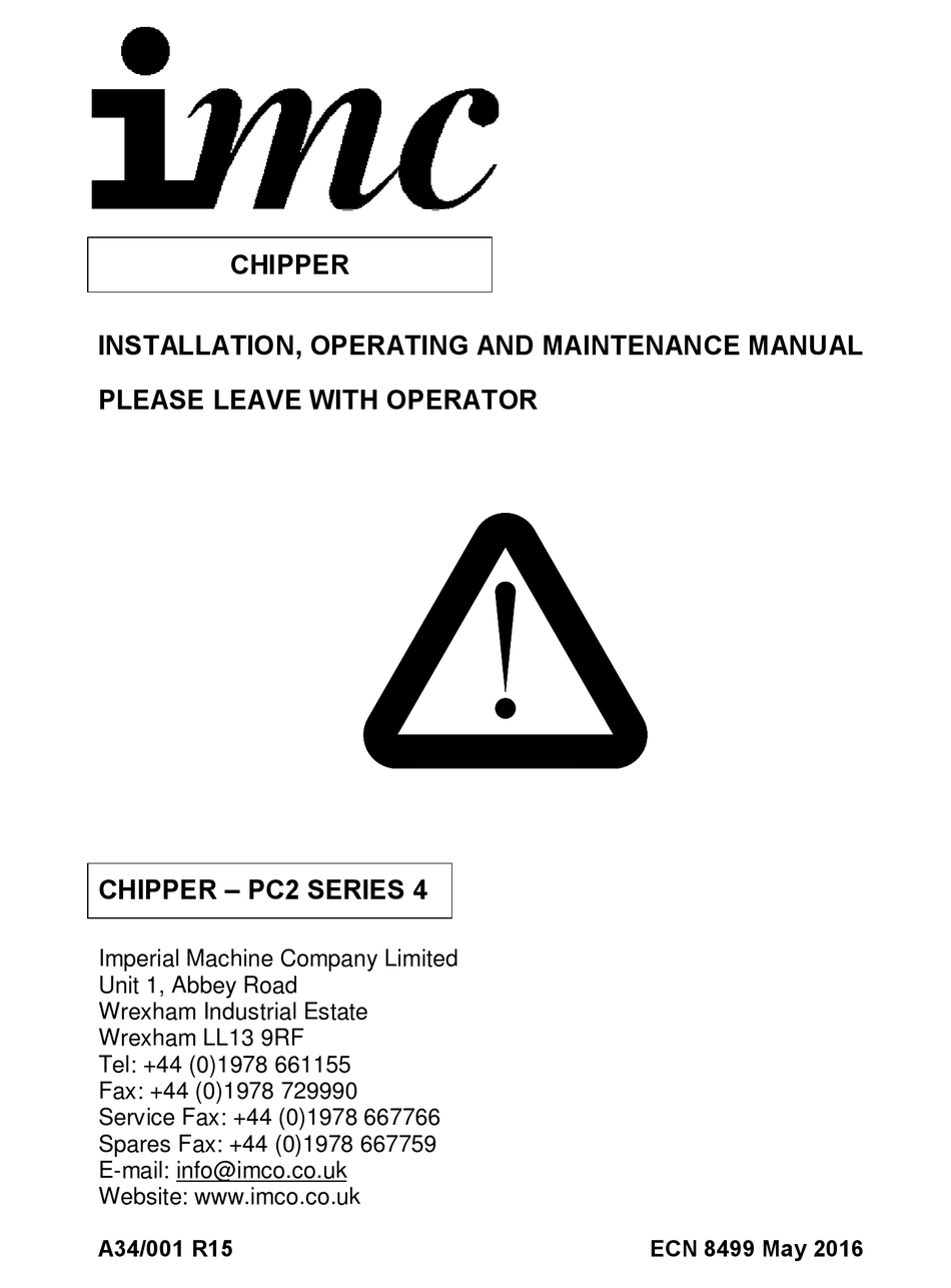 IMC PC2 SERIES 4 INSTALLATION OPERATING & MAINTENANCE MANUAL Pdf ...