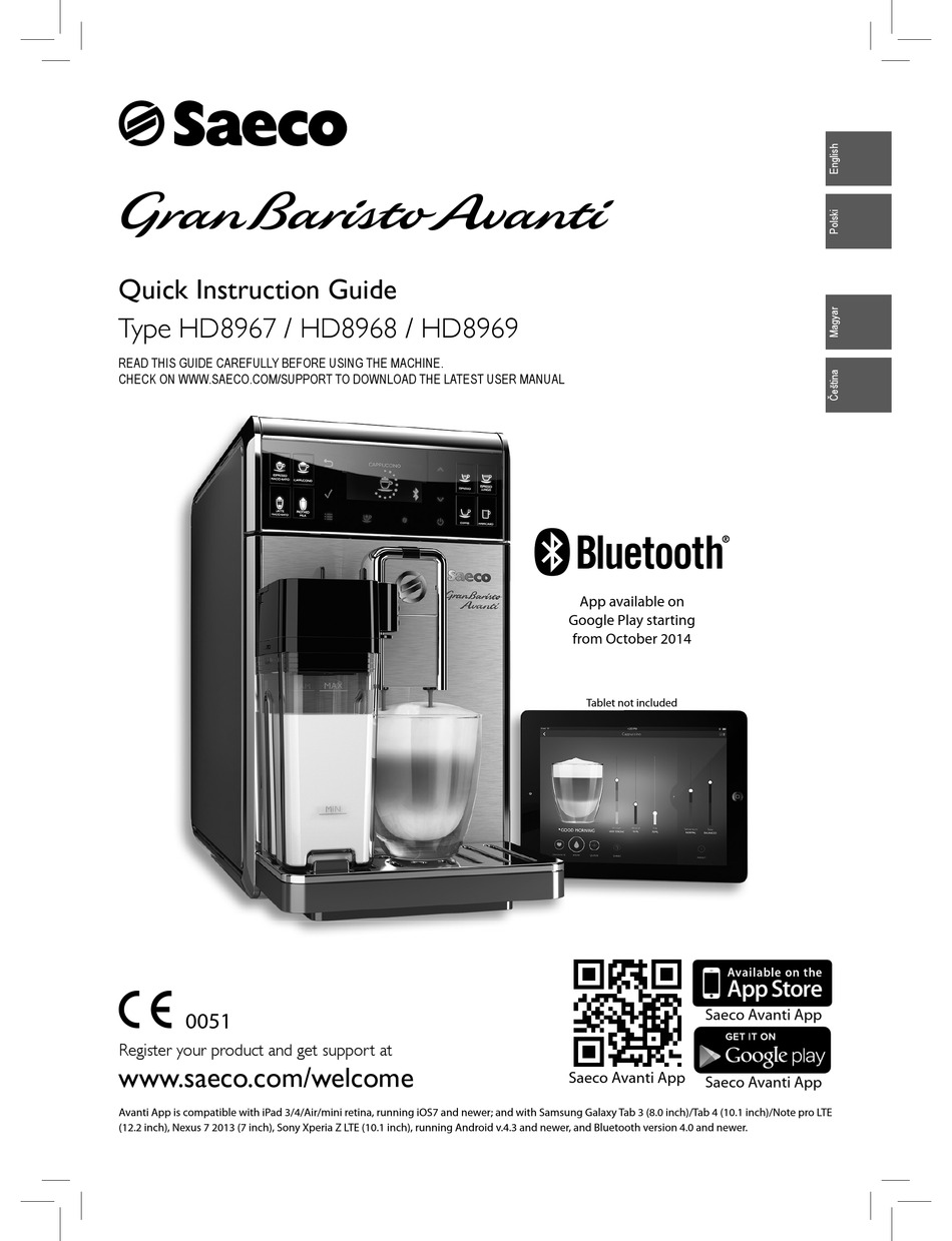 SAECO HD8967 QUICK INSTRUCTION MANUAL Pdf Download ManualsLib