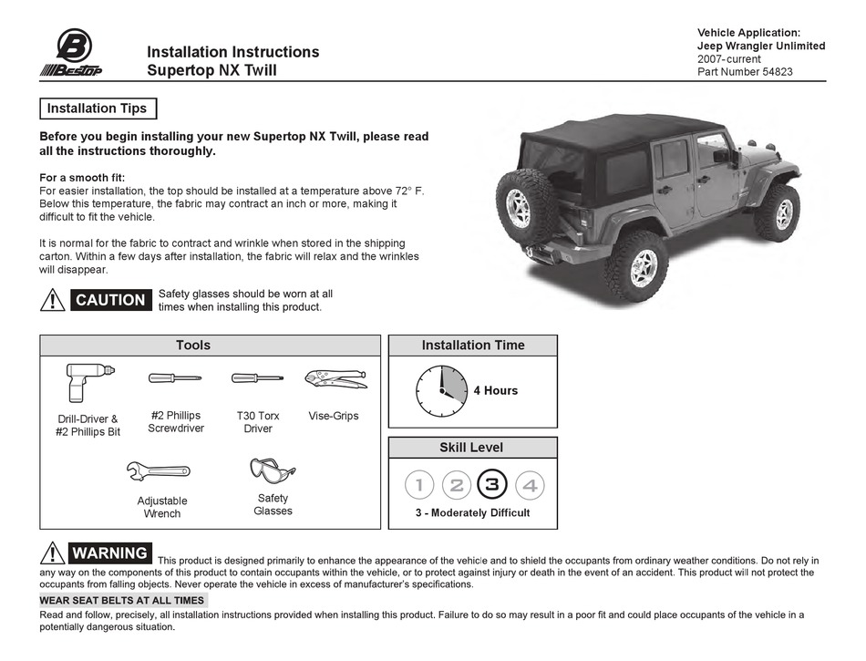 installing bestop supertop ultra