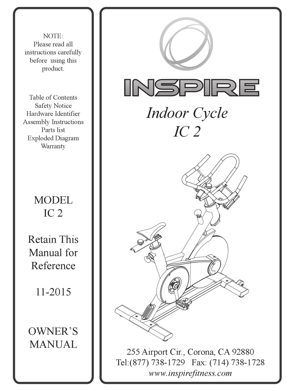 Inspire ic1 spin online bike manual