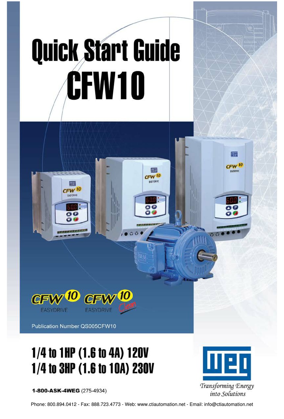 WEG EASY DRIVE CFW10 QUICK START MANUAL Pdf Download ManualsLib