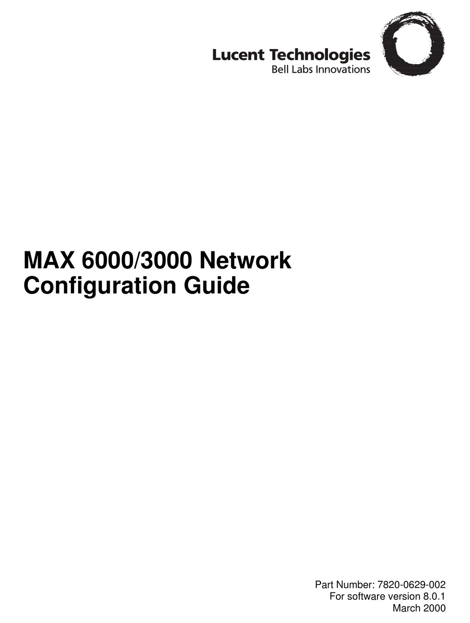 LUCENT TECHNOLOGIES MAX 6000 CONFIGURATION MANUAL Pdf Download | ManualsLib