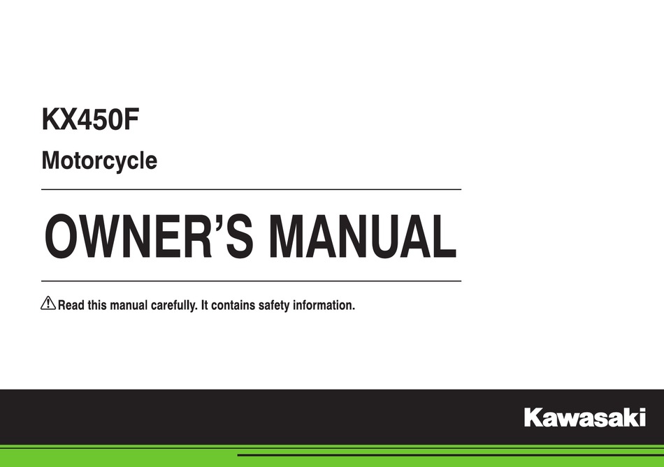 KAWASAKI KX450F 2016 OWNER'S Download | ManualsLib