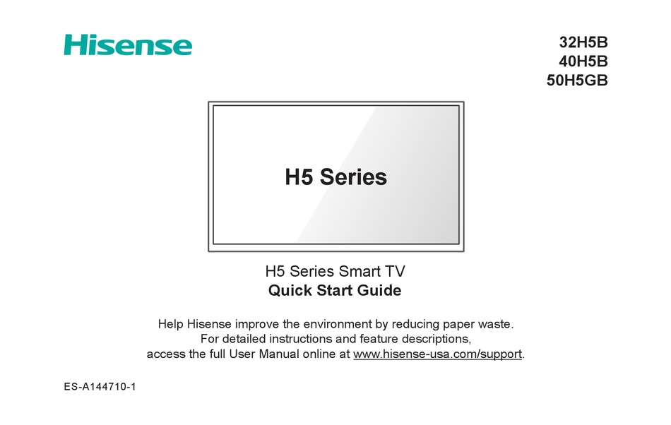 HISENSE 32H5B QUICK START MANUAL Pdf Download | ManualsLib