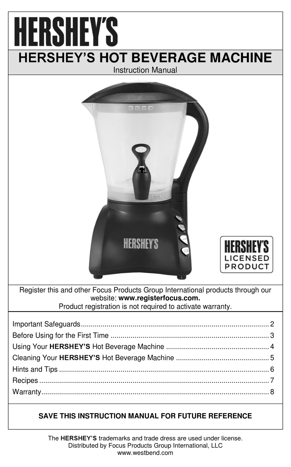 HERSHEY'S Hot Beverage Machine, Brown (Discontinued by