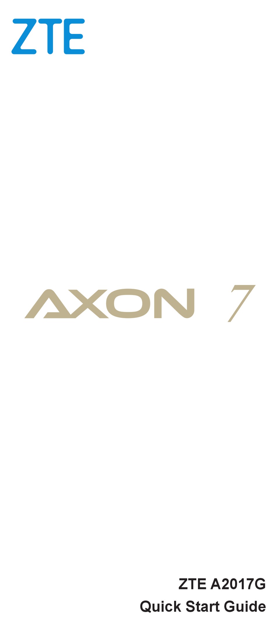 Zte Axon 7 Quick Start Manual Pdf Download Manualslib