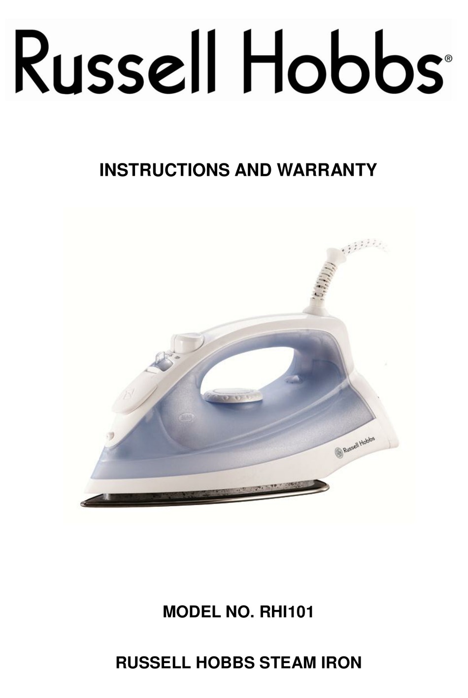 RUSSELL HOBBS RHI101 INSTRUCTIONS AND WARRANTY Pdf Download ManualsLib