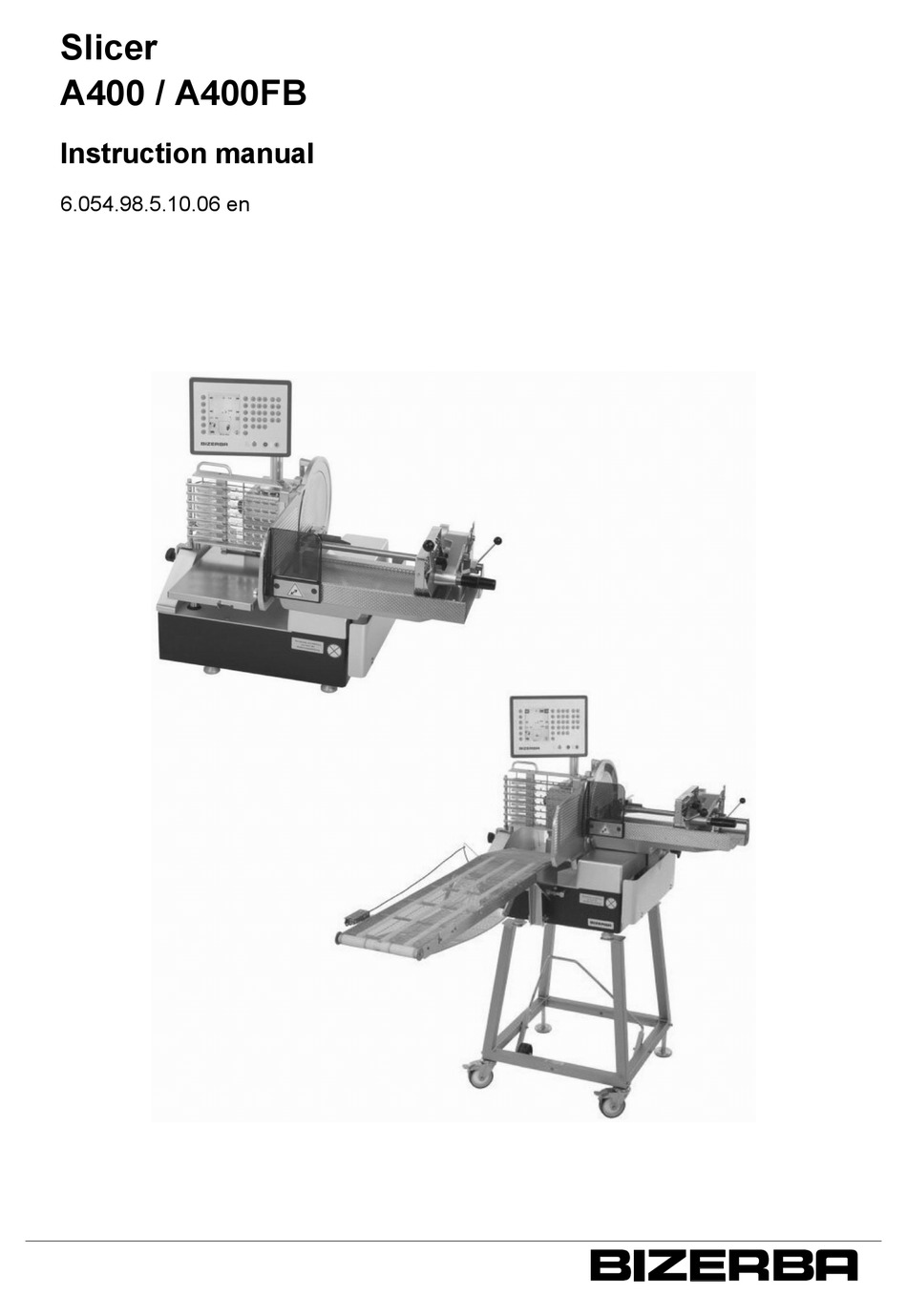 BIZERBA A400 INSTRUCTION MANUAL Pdf Download | ManualsLib