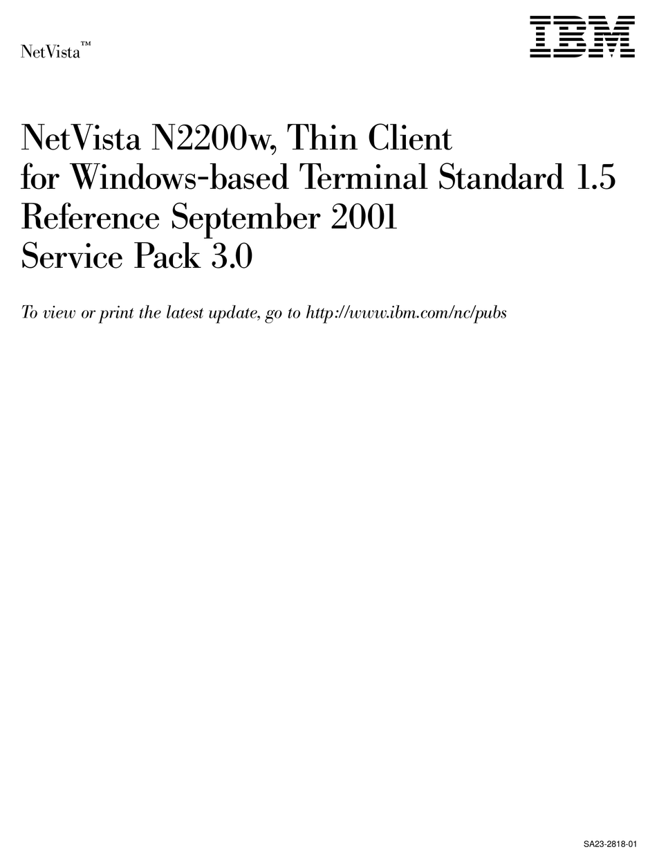 IBM NETVISTA N2200W REFERENCE MANUAL Pdf Download | ManualsLib