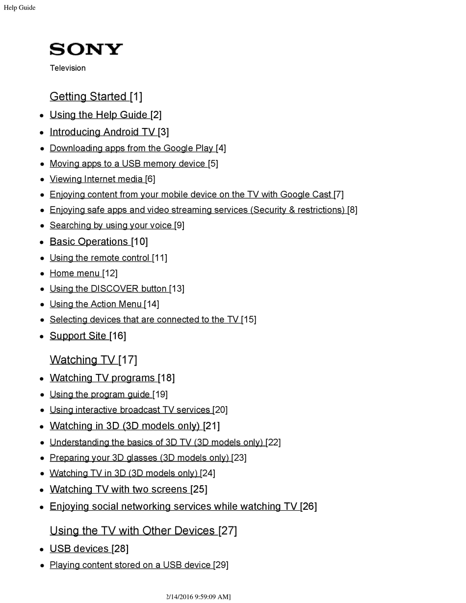 SONY XBR-65X900 INSTRUCTION MANUAL Pdf Download | ManualsLib
