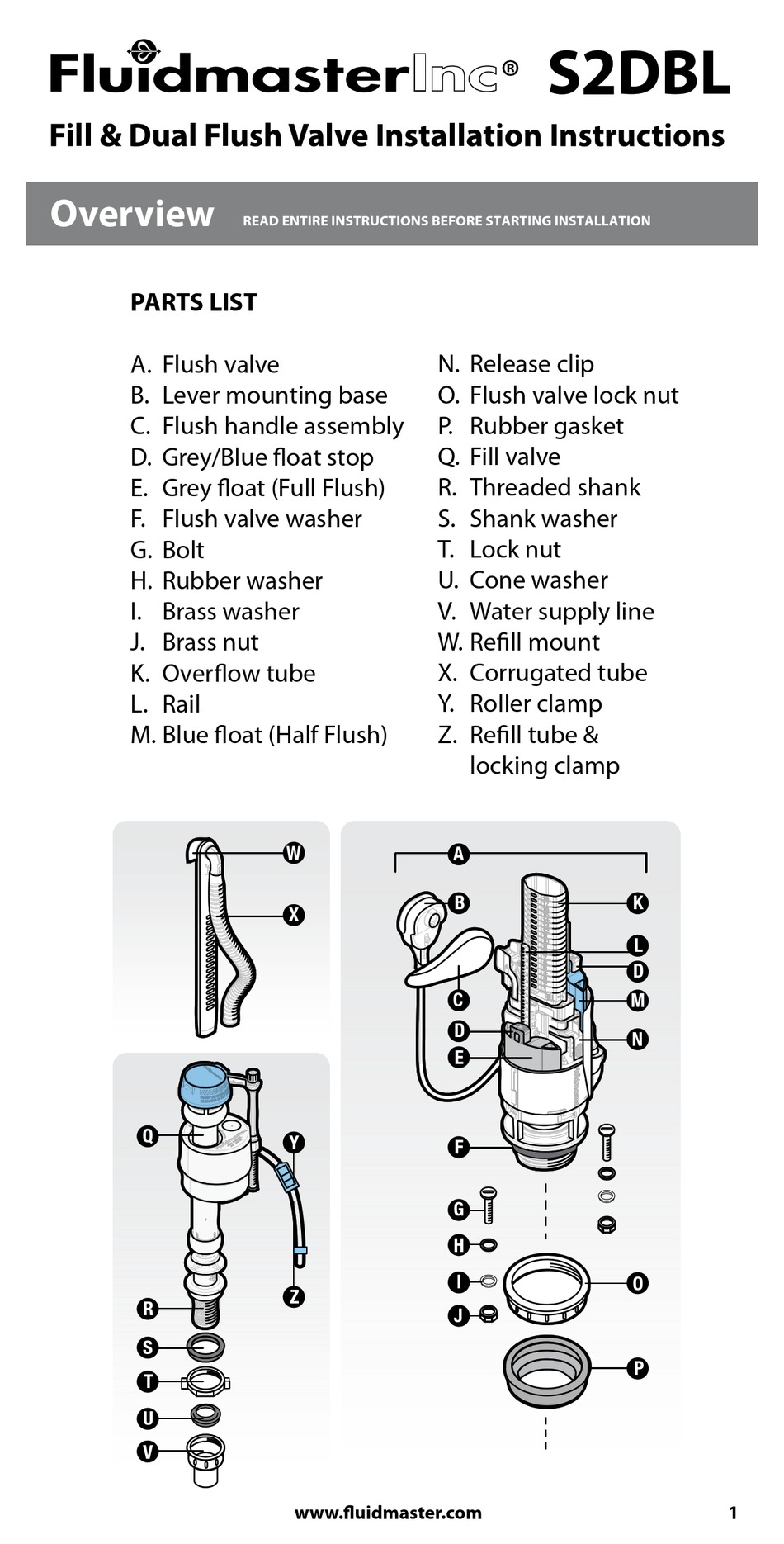FLUIDMASTER S2DBL INSTALLATION INSTRUCTION Pdf Download ManualsLib