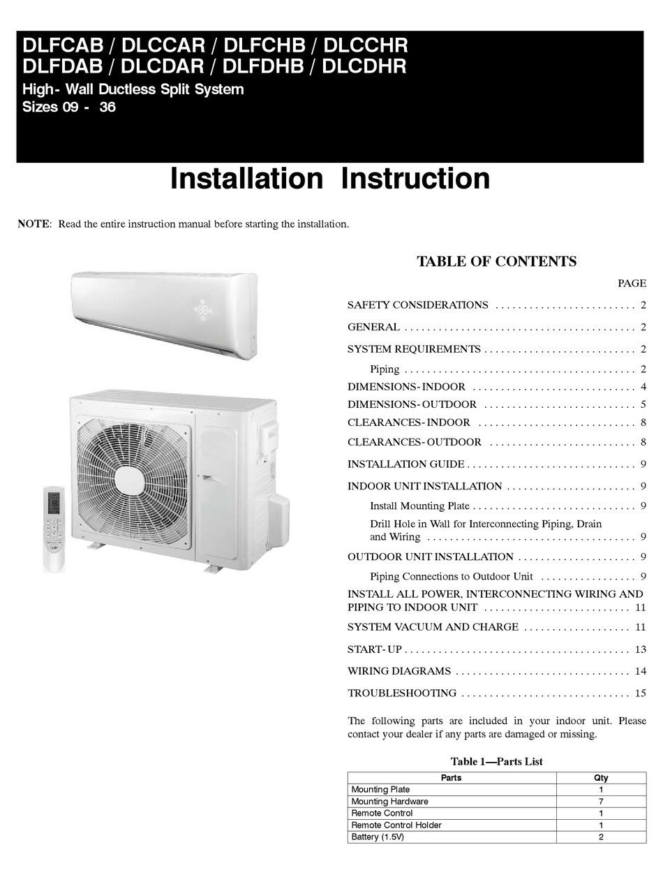 KEEPRITE DLFCAB INSTALLATION INSTRUCTION Pdf Download | ManualsLib Climette Air Conditioner ManualsLib
