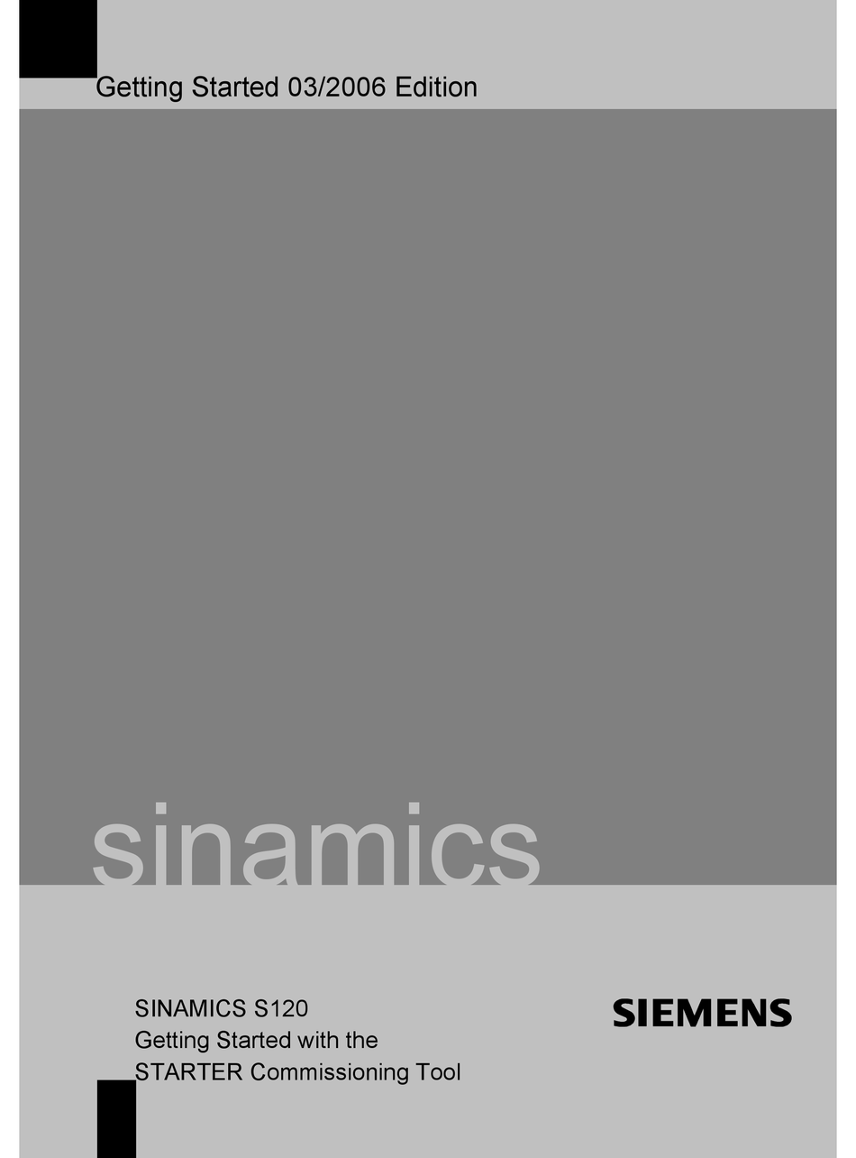 SIEMENS SINAMICS S120 GETTING STARTED Pdf Download | ManualsLib