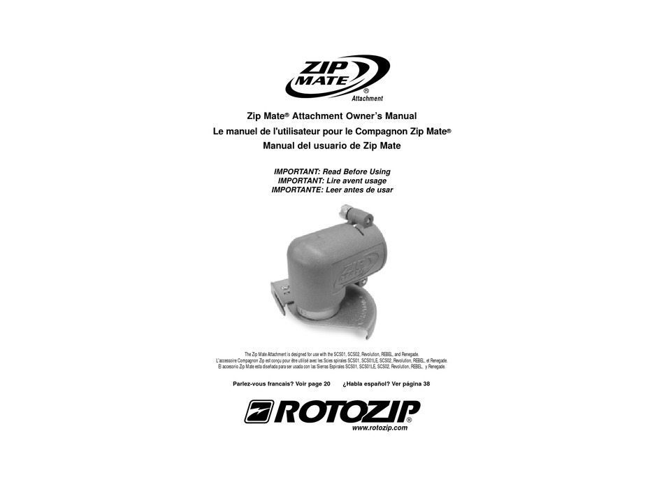 ROTOZIP SCS01 OWNER'S MANUAL Pdf Download ManualsLib
