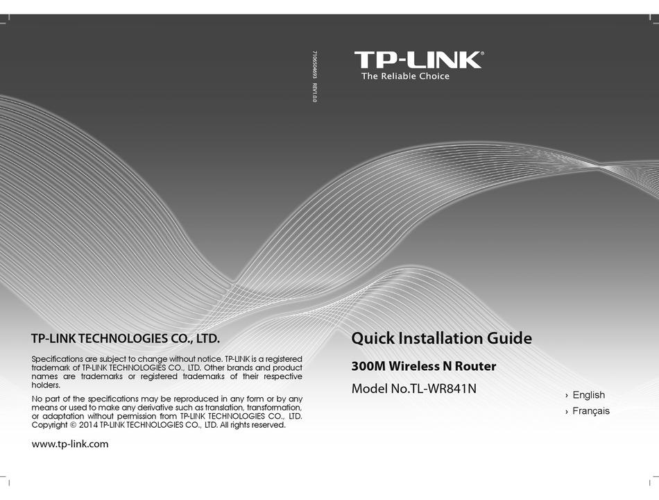 Tp Link Tl Wr841n Quick Installation Manual Pdf Download Manualslib