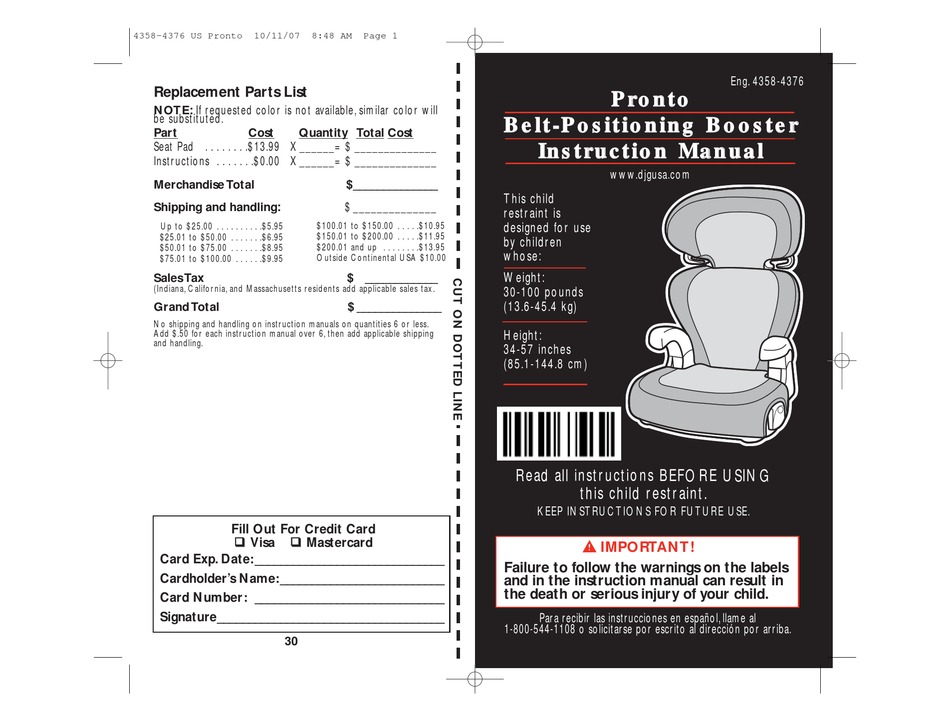 Cosco High Back Booster Car Seat Instruction Manual Velcromag
