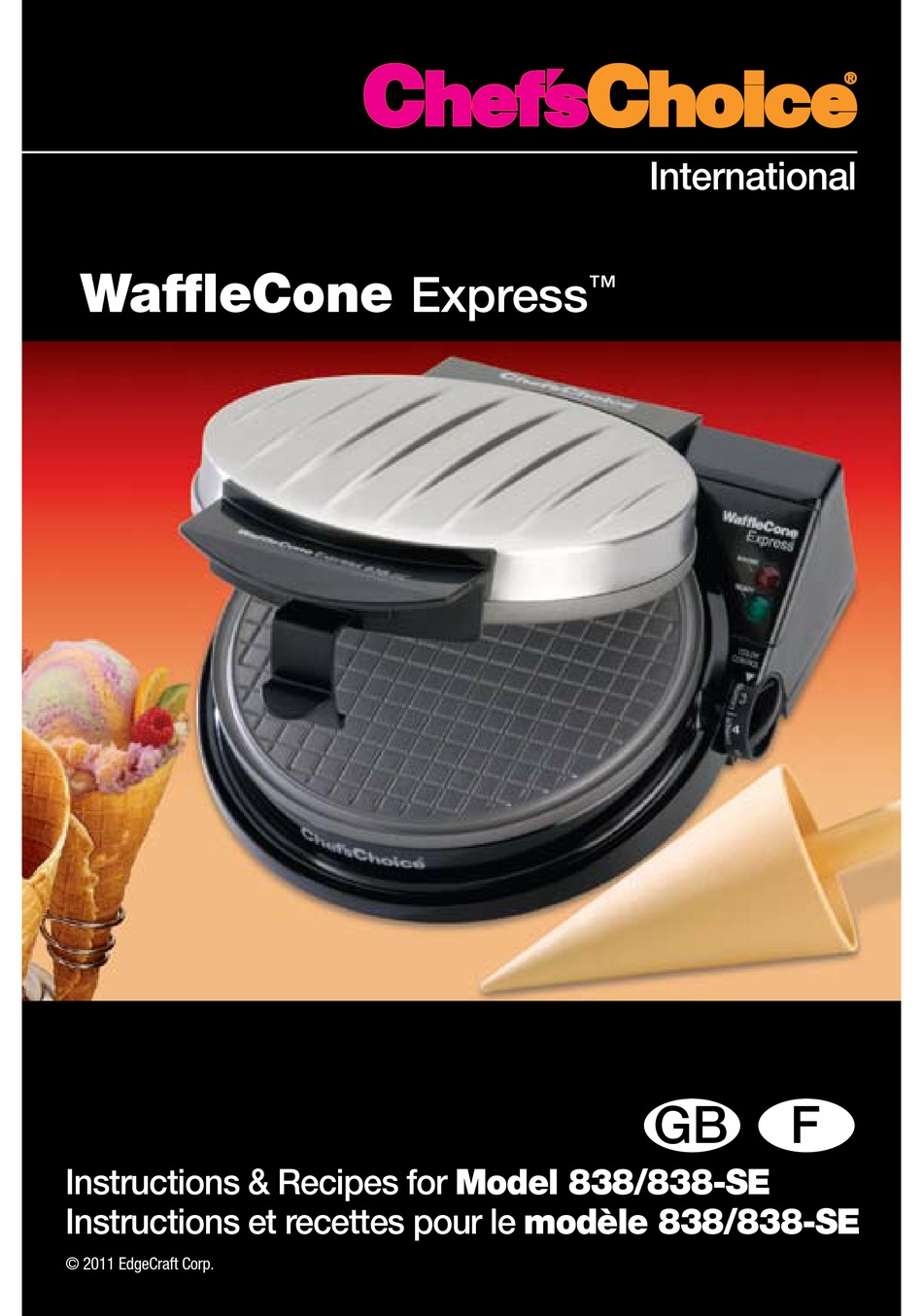 chef's choice 838 waffle cone