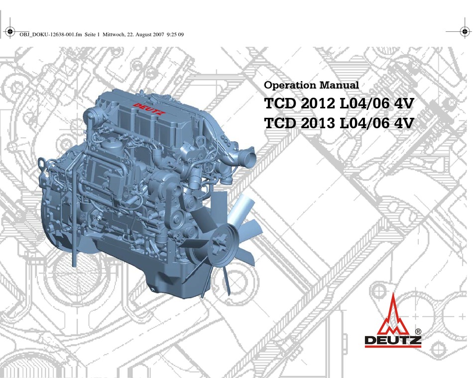 Deutz Tcd 2013 L04 4v Operation Manual Pdf Download Manualslib