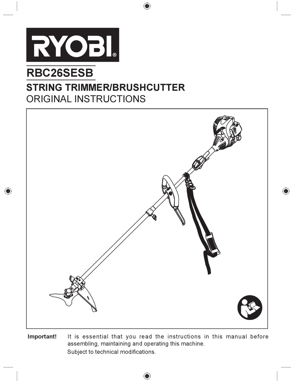 Ryobi Rbc26sesb Original Instructions Manual Pdf Download Manualslib