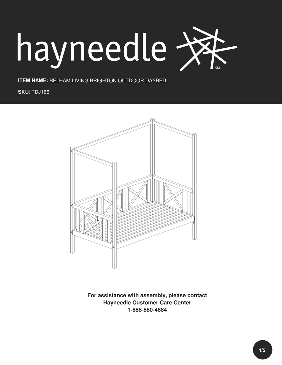 HAYNEEDLE TDJ166 ASSEMBLY INSTRUCTIONS Pdf Download ManualsLib