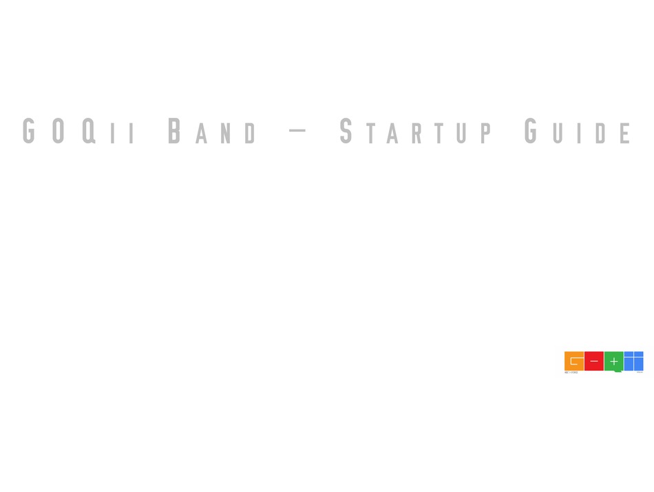 GOQII BAND STARTUP MANUAL Pdf Download ManualsLib