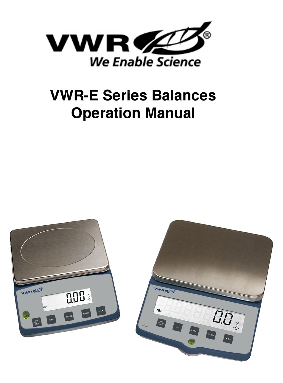 VWR INTERNATIONAL VWRE SERIES OPERATION MANUAL Pdf Download ManualsLib