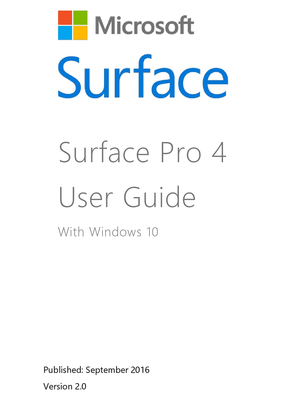 microsoft surface pro user guide