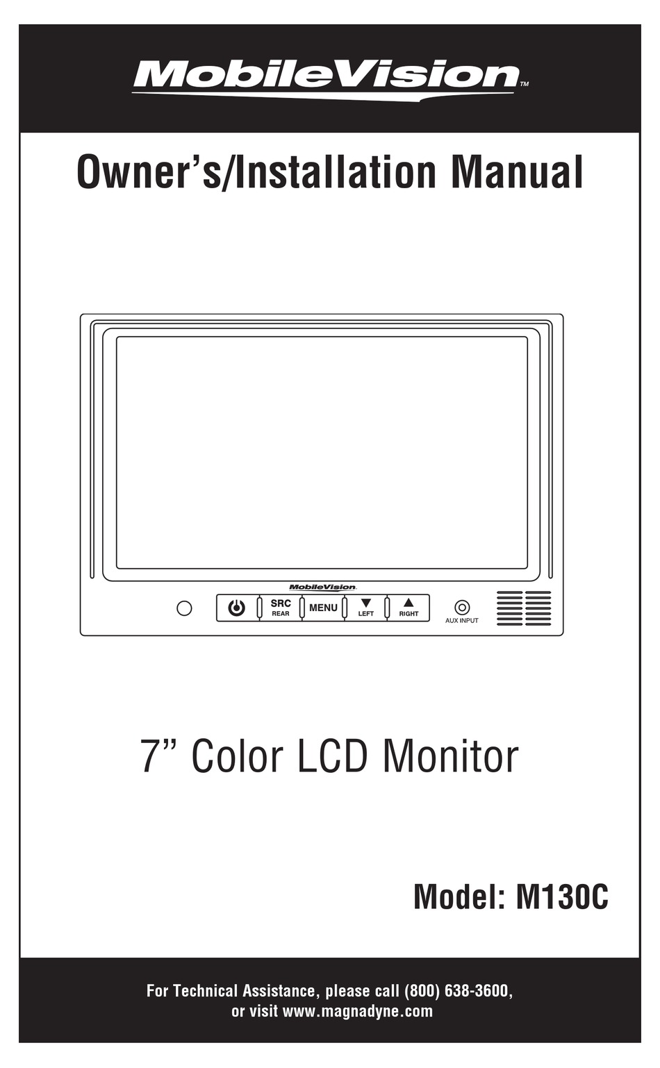 MOBILEVISION M130C OWNERS AND INSTALLATION MANUAL Pdf Download | ManualsLib