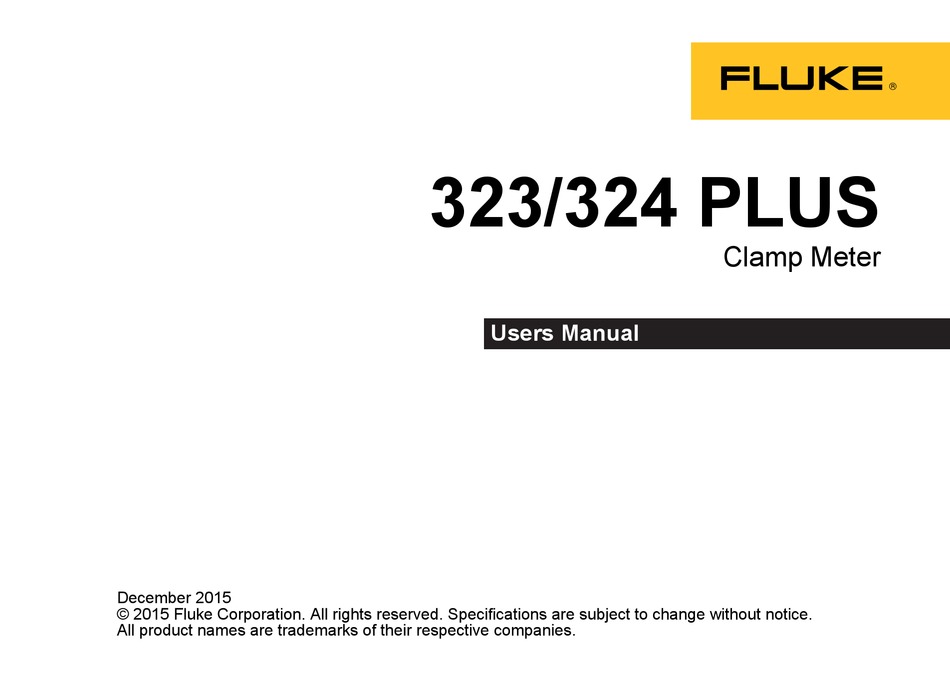 FLUKE 323 PLUS USER MANUAL Pdf Download ManualsLib