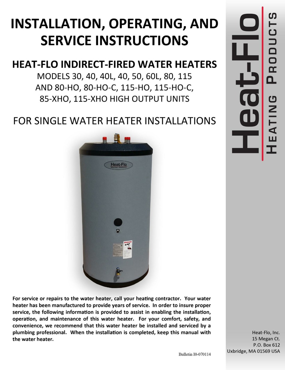 Water Temperature Adjustment - Heat-Flo 115-HO-C Installation, Operating  And Service Instructions [Page 19] | ManualsLib