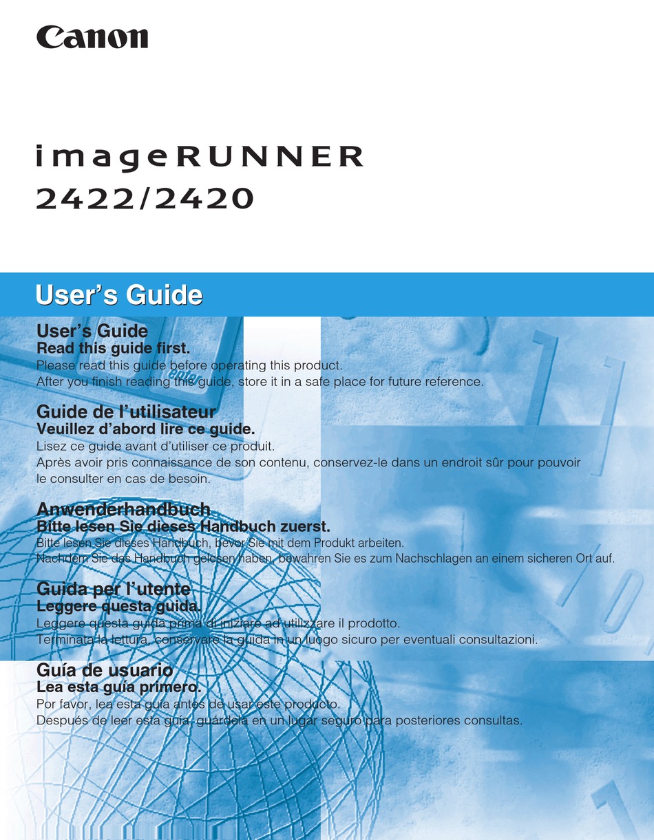 Canon Ir 2420 User Manual Pdf Download Manualslib