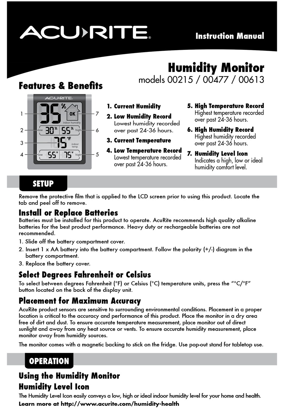 ACURITE 00215 INSTRUCTION MANUAL Pdf Download ManualsLib