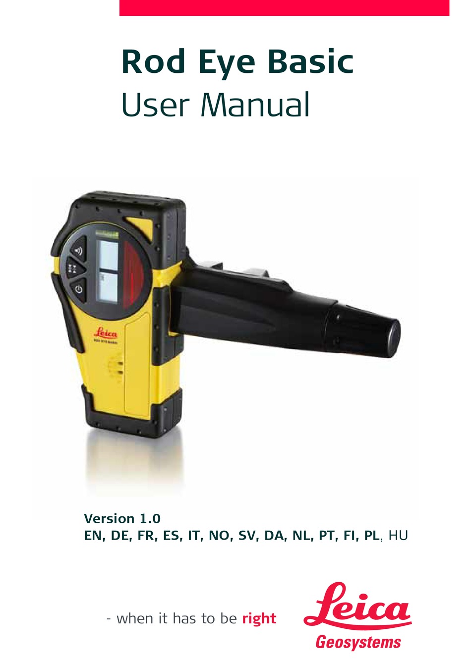 LEICA ROD EYE BASIC USER MANUAL Pdf Download | ManualsLib