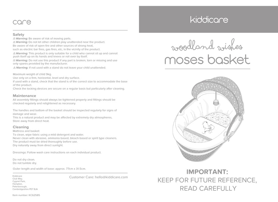 kiddicare moses basket